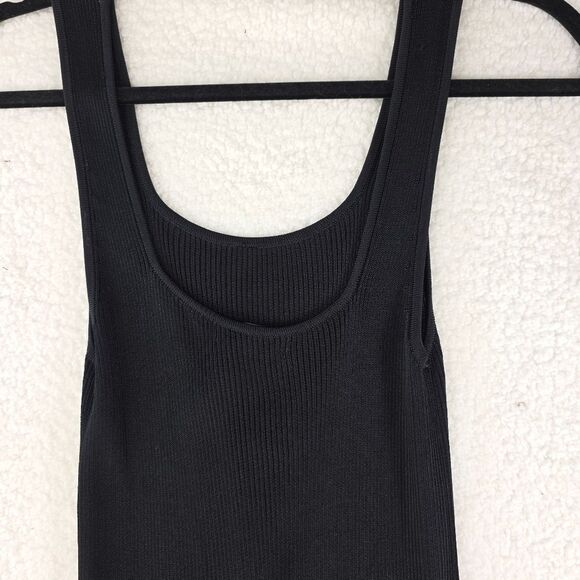 Madewell Soft Ribbed Sweater-Knit Tank Top Scoop Neck 100% Viscose Black Sz XS - Picture 6 of 12